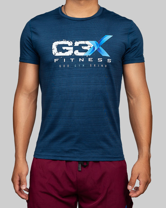 G3X FITNESS MUSCLE MEN T SHIRT NAVY 