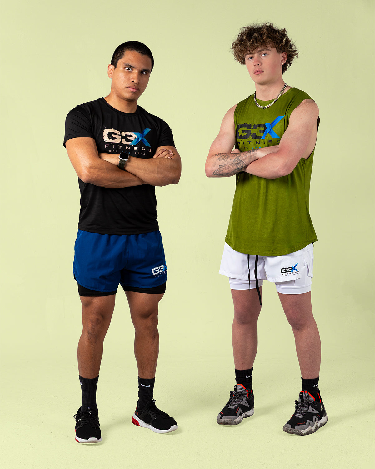 G3X Fitness Mens Collection Muscle T shirts Bamboo Tanks 2 in 1 Training Shorts Gym Shorts