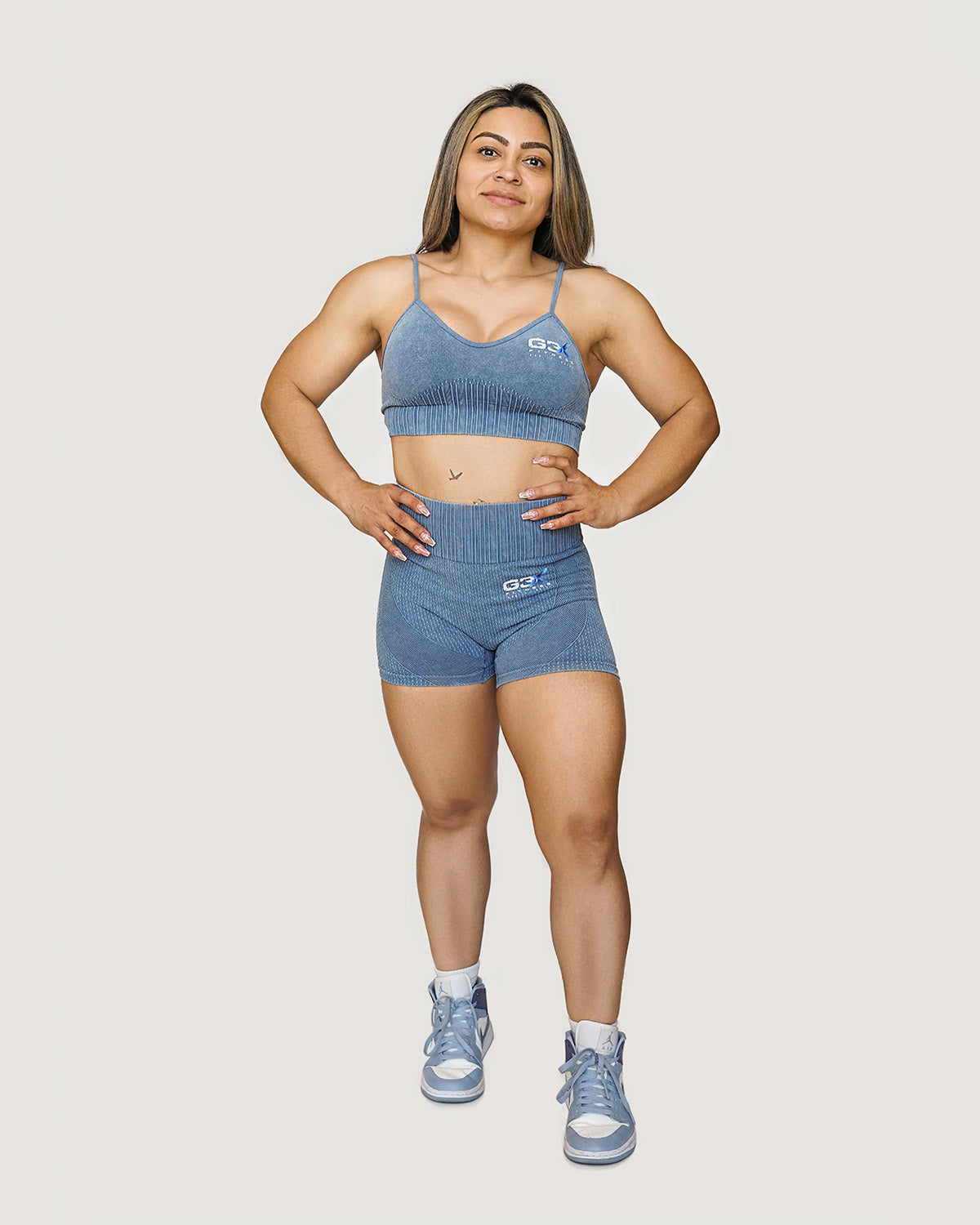 Corduroy Sports Bra Baby Blue 6