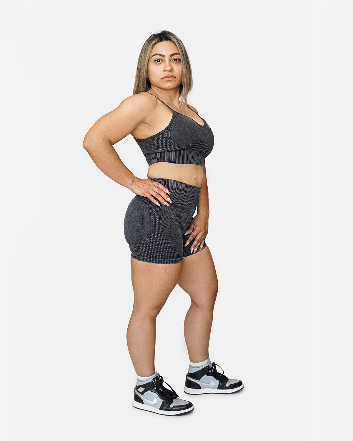 Corduroy Sports Bra Charcoal 2