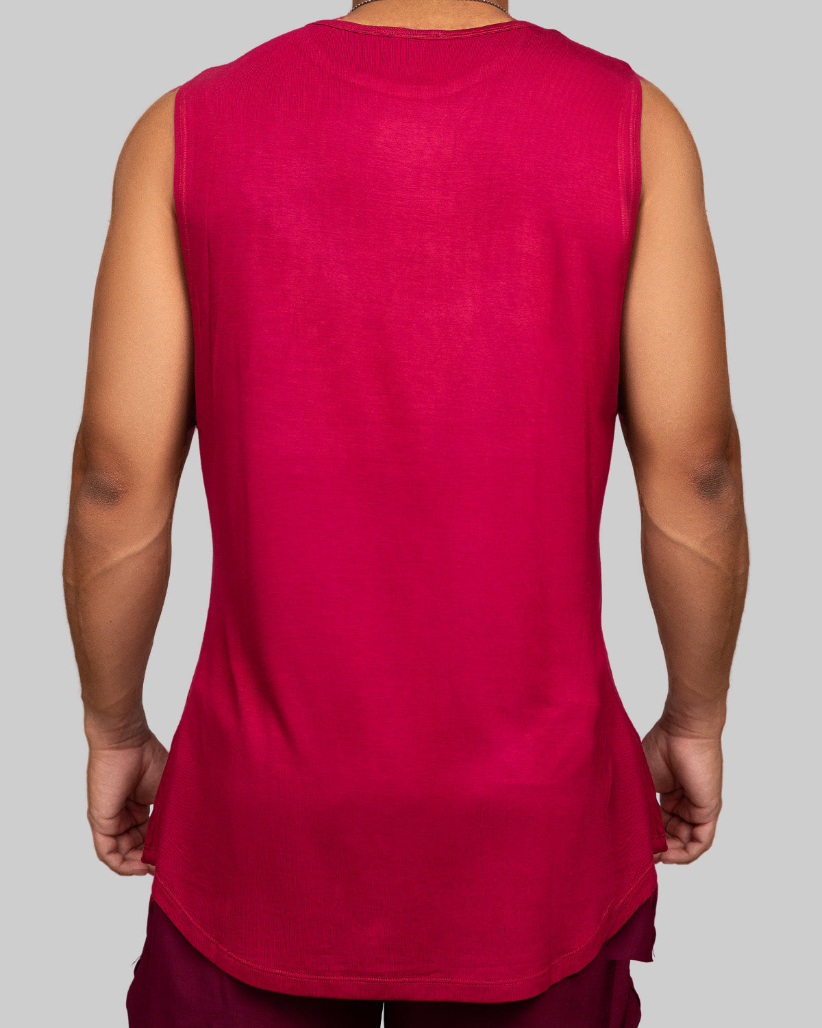 G3X Burgundy Bamboo Tank Top Men Back