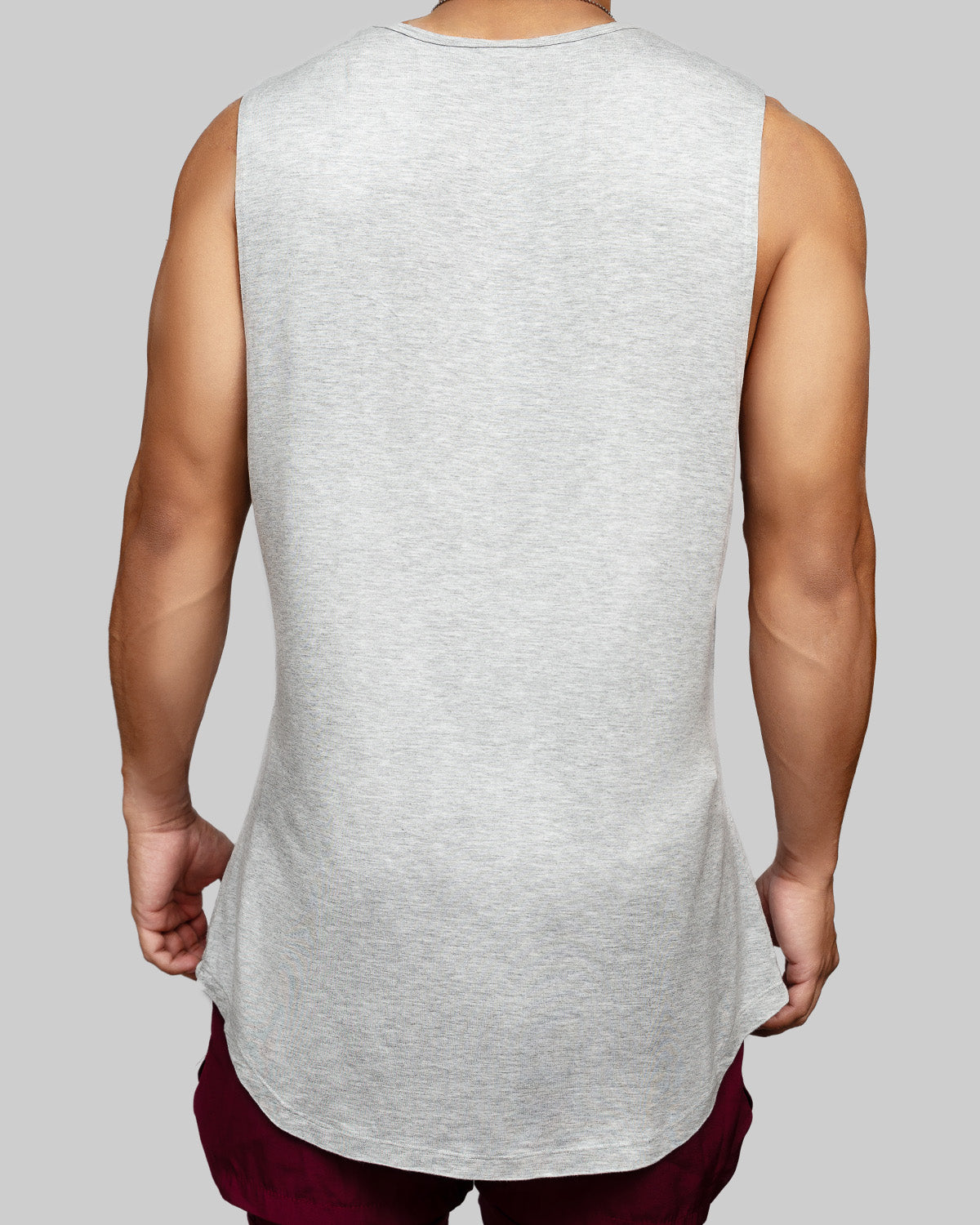 G3X Light Grey Bamboo Tank Top Men Back