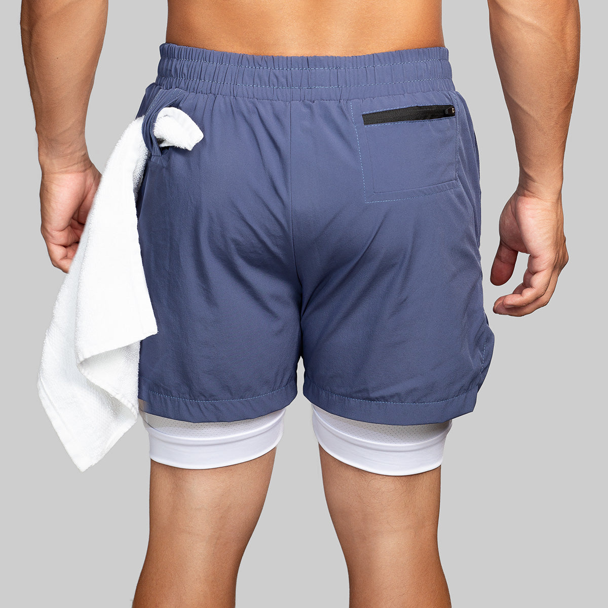 G3X Men Gym Shorts Blue Back Towel