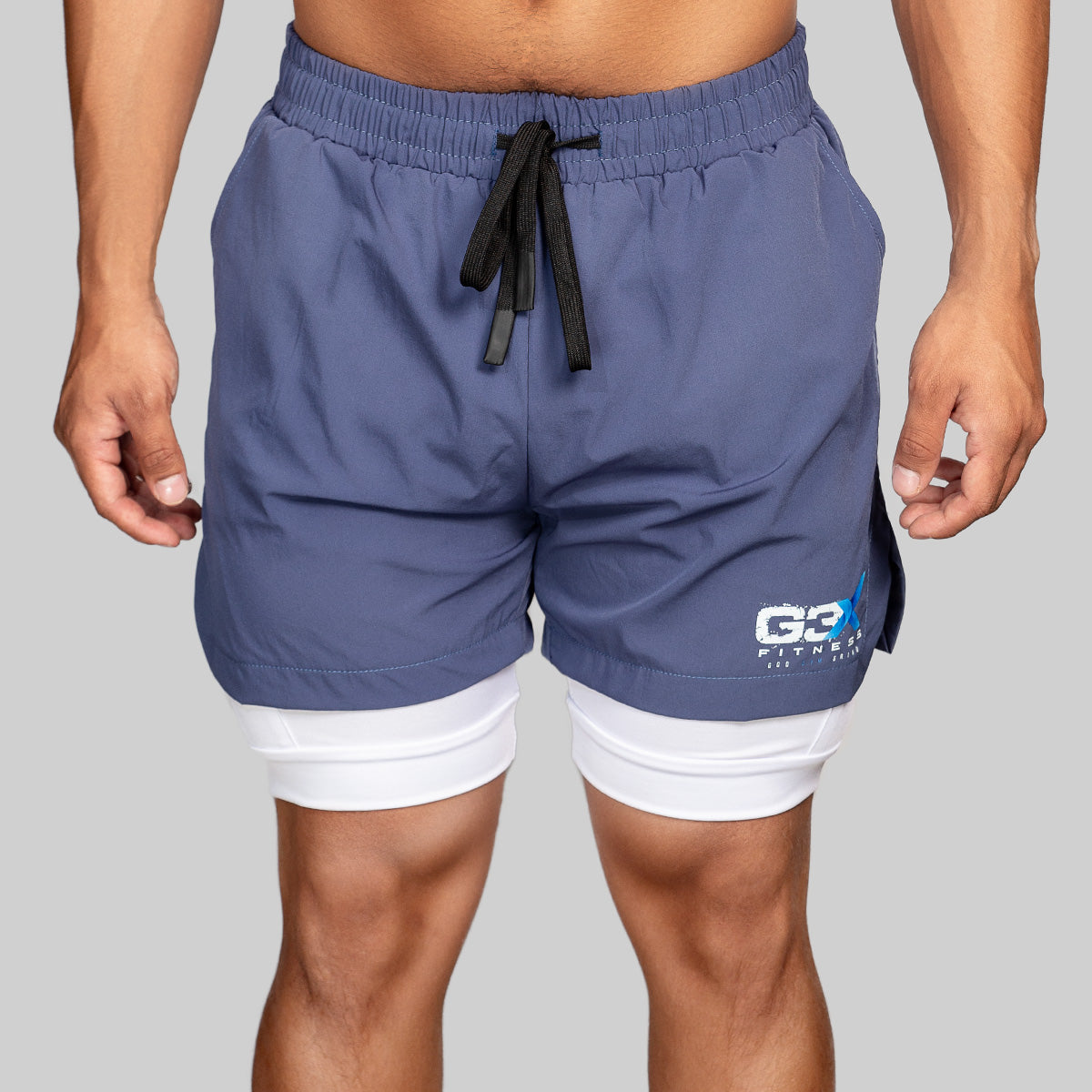 G3X Men Gym Shorts Blue Front