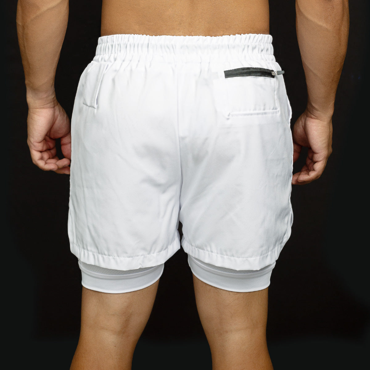 G3X Men Gym Shorts White Back