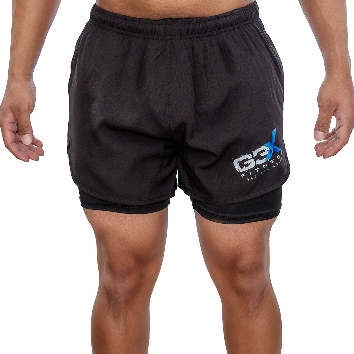 G3X Men Muscle Training Short Black Front