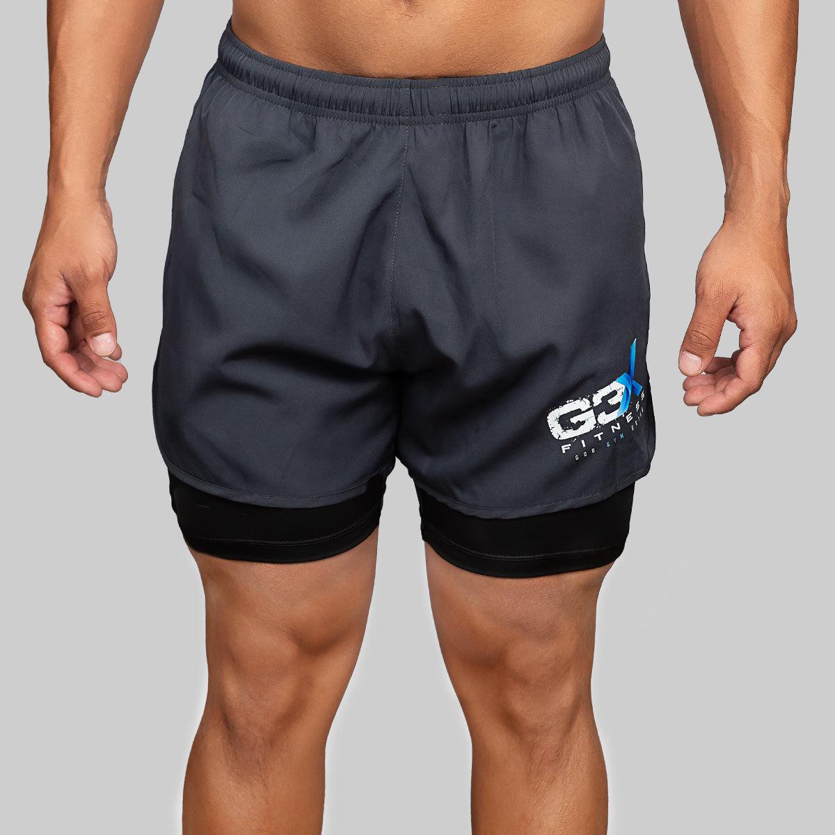 G3X Men Muscle Training Short Grey Front