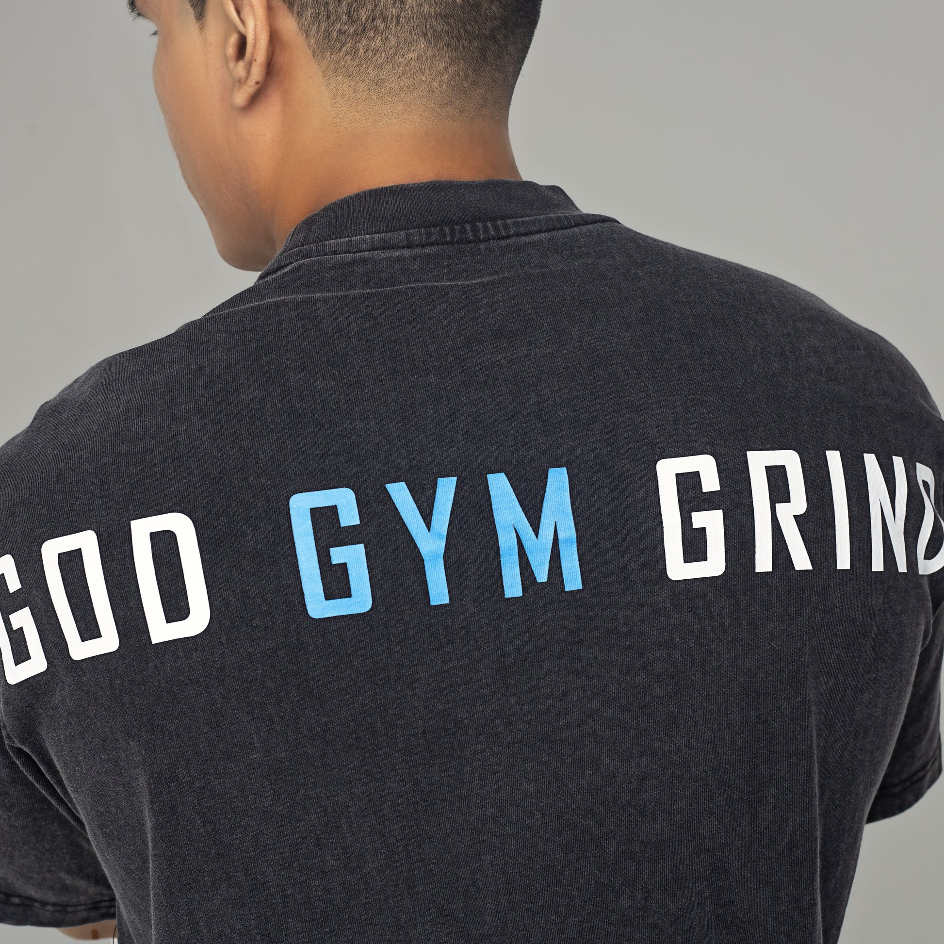 God Gym Grind Oversize Shirts Washed Black 1