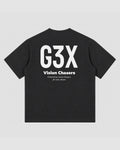 Black t-shirt with 'G3X Vision Chasers' text on a background