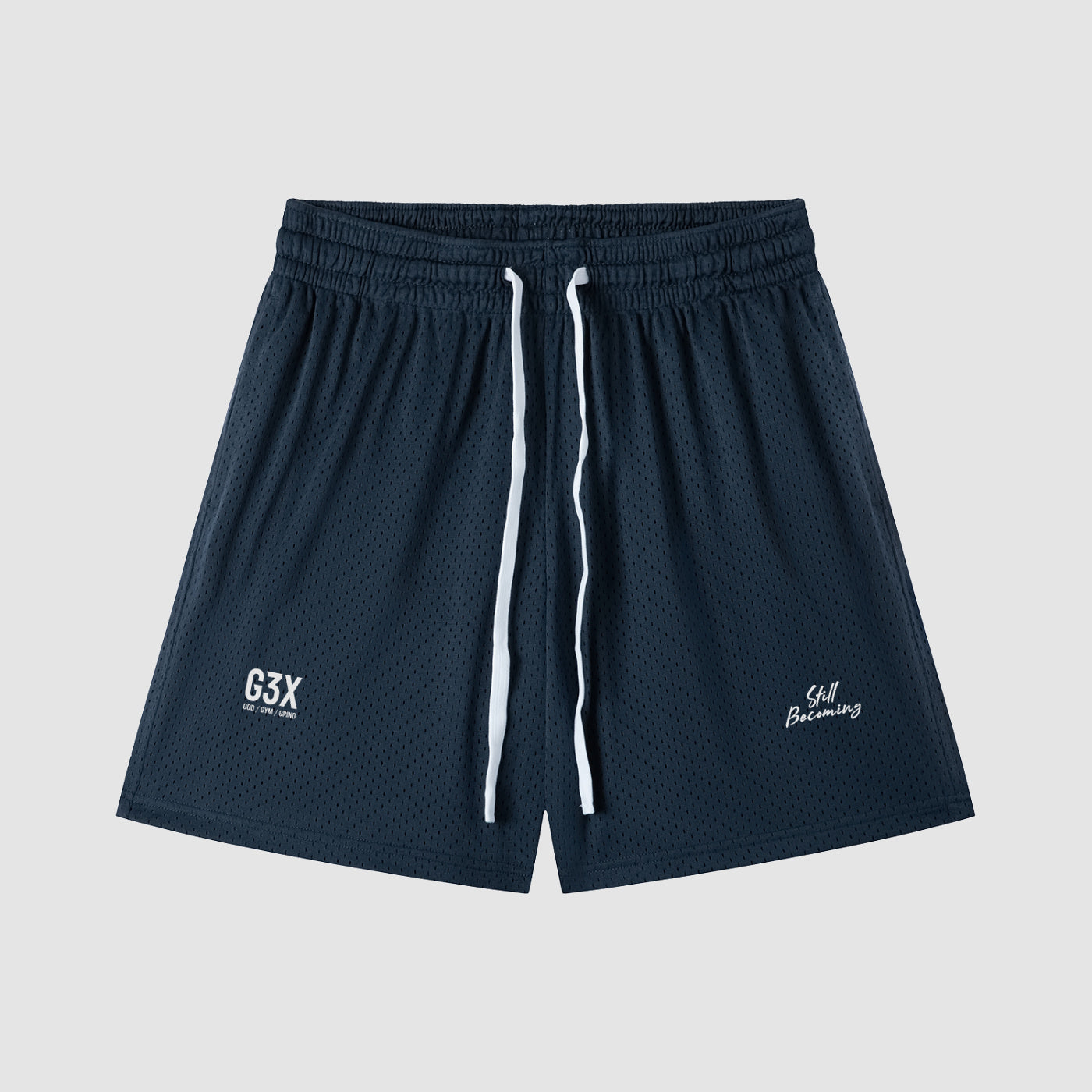G3X Still Becoming Mesh Shorts Navy Blue Front